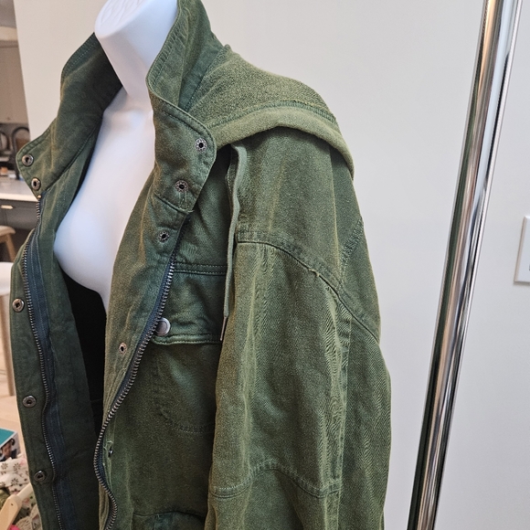 NWOT Free People Nocturne Oversized Parka Jacket, Green, Aged Pine, Sz Small - Picture 10 of 13